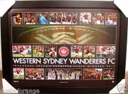 WESTERN SYDNEY WANDERERS 2013 PREMIERS PLATE OFFICIAL A-LEAGUE PRINT FRAMED