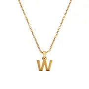 Culturesse 50cm Initial W Pendant 24K Gold Plated Necklace Fashion Jewellery