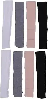 [SAFIGLE] 8pairs Ultraviolet Half Finger Sunscreen Gloves for Cycling Black White Light Grey and Sun-Resistant Gloves for Outdoor Activities