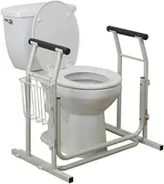 Drive Medical Stand Alone Toilet Safety Rail, White