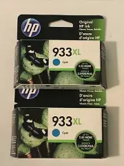 2 x HP 933XL Cyan Ink OfficeJet Cartridge 6100, 6600,6700, 7110, 7510 & 7612 Lot