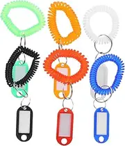 SECFOU 12pcs Key Tags with Blank Labels Portable Key Identifiers Versatile Wristbands for Easy Organization for Home and Office Use Convenient Holder System