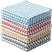 [Oeleky] 100% Cotton Kitchen Dish Cloths for Washing Dishes, 12x12 Inches Dish Rags, Absorbent Kitchen Cloths Pack of 8, Quick Drying Cleaning Cloths