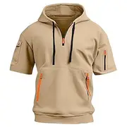 Men's Hoodie Quarter Zip Hoodie Black White Wine Navy Blue Blue Hooded Plain Pocket Quarter Zip Sports Outdoor Daily Holiday Polyester Streetwear Basic Casual