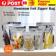 Up to 500PCS Mylar Zip Lock Bag Food Storage Aluminum Foil Smell Proof Heat Seal