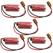 5x Maxell ER17/33 3.6V Battery PLC Industrial Control Battery 2/3A +Brown plug