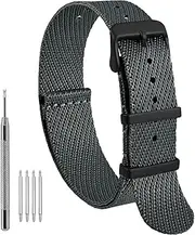[WOCCI] Military Nylon Watch Bands, One-piece Ballistic Nylon Replacement Strap for Men and Women, Compatible Watch Lug Width 16mm 18mm 20mm 22mm 24mm
