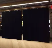 Lot of (2) Economy Black Curtain Panel/Partition, 15 H x 4½ W, Non-FR