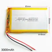 3.7V 3000mAh 405585 Lipo Li Polymer Rechargeable Battery For DVD Cell Phone GPS
