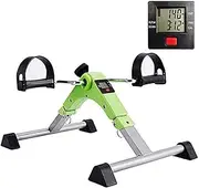 Folding Arm and Leg Pedal Exerciser Indoor Portable Mini Exercise Bike Gym Fitness Leg Cardio Training Resistance Adjustable with LCD Display