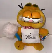 New Vintage 1981 Garfield I DON’T DO WINDOWS Stuffed Plush 9” Cat HTF NWT Mom