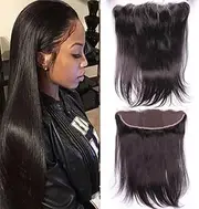 Remeehi 13X2 Peruvian Straight Full Lace Frontal Closure 7A Virgin Human Hair Ear To Ear (8" 1# Jet Black)