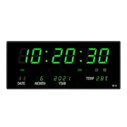 LED Digital Wall Clock Large Screen Display Clock w/ Temperature Calendar Date