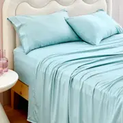 MyHouse Riley Bamboo Cotton Sheet Set - Jade - Super King