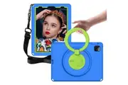 Handle Shockproof EVA Tablet Case for iPad Pro 11 inch (2022/2021/2020/2018) with Screen Protector & Shoulder Strap-Blue