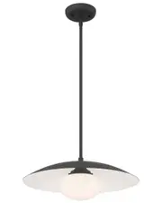 Lumanity Declan Modern Disc Matte Black 18in Pendant Ceiling Light