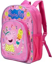 [William Lamb] Peppa Pig Kids Childrens Premium Backpack School Rucksack Travel Bag Boys Girls with side mesh pocket and front zipped pocket, Multicolour, 36.7cm (H), 26cm (W), 13cm (D) (02919),