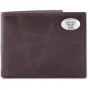 ZeppelinProducts TXT-IWT1-WRNK-BRW Texas Tech Passcase Wrinkle Leather Wallet