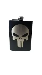 Punisher skull Stainless Steel Hip Flask Black