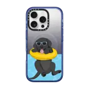 iPhone 16 Pro Impact Case MagSafe Compatible Swimming Black Labrador
