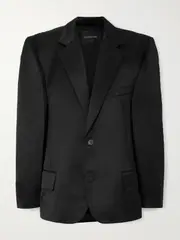 [Balenciaga] Balenciaga - Cotton-blend Satin Blazer - Black - 1 1 Black