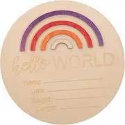 ERINGOGO Monthly Milestone Baby Shower Present Newborn Name Sign Wooden Discs High Contrast Milestone Cards
