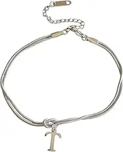 [Asavi Atelier] 18K Gold-Plated Initial Charm Bracelet – Anti-Tarnish, Adjustable Knotted Design, Personalized A-Z Letter Jewelry for Women