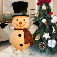 在飛比找蝦皮購物優惠-圣诞节橱窗场景布置装饰雪人公仔摆件折叠伸缩节日装饰品娃娃礼物