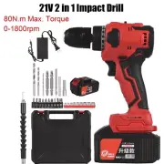 Cordless Brushless Impact Drill Chuck Heavy Duty Electric Drill Screwdriver