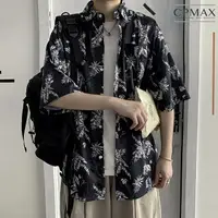 在飛比找樂天市場購物網優惠-CPMAX 韓系休閒短袖碎花襯衫 海邊襯衫 沙灘襯衫 短袖襯