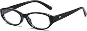 Oval Blue Light Blocking Glasses for Women Retro Small Oval Frame Glasses Y2K Clear Lens Computer Eyeglasses