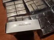 Set Of 4 Crate & Barrel 621-521 Silver/Chrome Dinner Placecard Place Card Holder