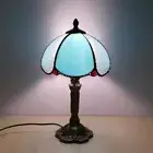 Tiffany Style Hand Crafted 8" Table Lamp Bedside Stained Glass Living Room Decor