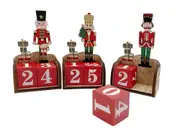 bulk 24 Xmas Nut Cracker Standing Calendar 3 Assort Decoration 7x12cm