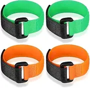 Xuniea 4 Adjustable Rooster Collars, Crow-Proof Rooster Collar with Hook Closure, Nylon Collar Prevents Chickens from Screaming and Disturbing The Neighbours for House Chickens (Orange and Green)