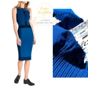 Trinity Dress By Wolford XS Electric Blue Black Seductive Elegant