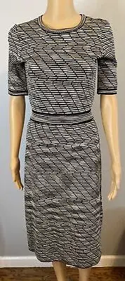 NWT M MISSONI BLACK AND WHITE A LINE ZIG ZAG DRESS SZ 38