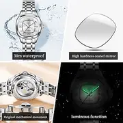 The New Olevs Square Dial Ladies' Business Watch Waterproof Luminous Calendar Day Display Fully Automatic Mechanical Watch Fashionable Casual And High-End Ladi