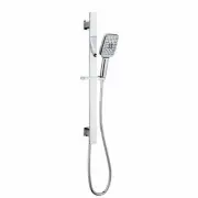 Ikon Seto Chrome Square Hand held Sliding Shower Rail - Bottom water inlet
