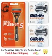9 Gillette Razor Blade 8 Skinguard Refill Cartridge Sensitive Skin Fusion Shaver