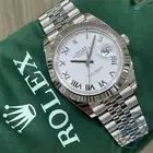 Rolex Datejust 41 White Roman Fluted Bezel on Jubilee Bracelet Unworn 2023