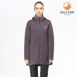 【HILLTOP 山頂鳥】女款POLYGIENE抗菌長版連帽刷毛外套H22FW1紫麻花