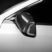 Carbon Fiber Style Side Door Rearview Mirror Cover Trim Cap For Kia Niro 2022-23 (for: Kia)