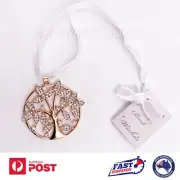 Wedding Bridal Good Luck Charm Crystal Gold Tree Of Life Charm Organza Ribbon AU