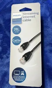 7’ Philips Cat5e Streaming Internet Cable Audio Video Ethernet Network 100mb NEW