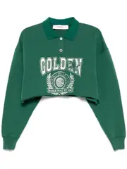 [Golden Goose] Golden Goose-Felpa Polo Cropped Con Stampa-Donna M