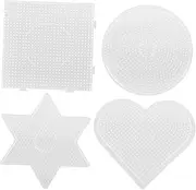 ifundom 4pcs Geometric Template Puzzles Beads Craft Board Bean Template Stencil Stencil Puzzle Bean Puzzle Template Stencil Puzzle Beads Pegboard Transparent Plastic