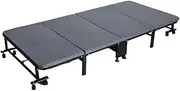 JSEIAJB Folding Bed 4-Fold Storage Design Adjustable Headboard Portable Single Bed Great for Office Breaks