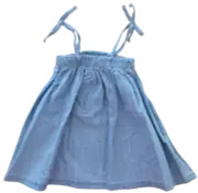 Bonds Baby Girls Party Dress Soft Denim Blue Woven Chambray Summer Outfit 00 NEW