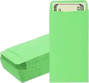 uxcell Money Envelope, 100 Pack 6.5" x 3.5" Cash Envelopes Money Holder Bags Budgeting Saving Challenge Letter for Gift Coins Checks Tickets Jewelry Passport Card, Deep Green